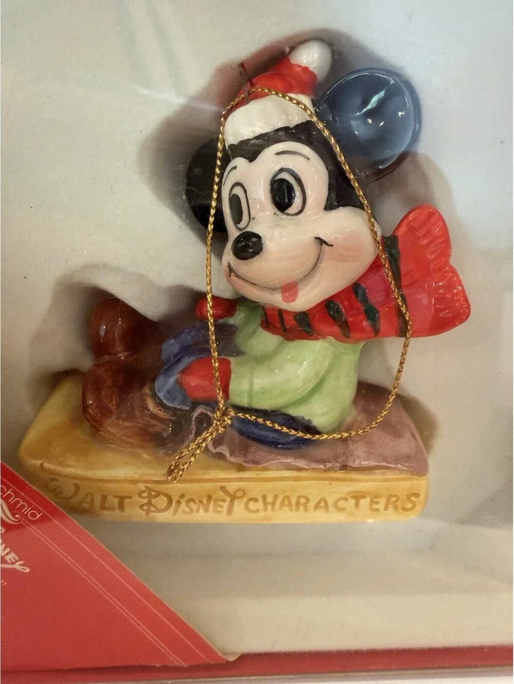 Vtg 1982 Walt Disney Winter Games Limited Edition Mickey Mouse Ornament In Box